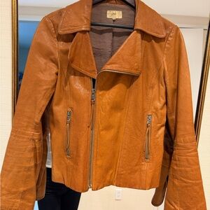Neiman Marcus Women's Tan Leather Jacket
